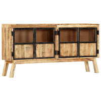 Thumbnail for Sideboard Braun und Schwarz 160×30×80 cm Raues Mango-Massivholz