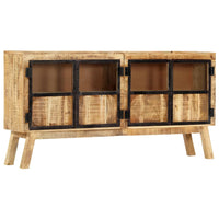 Thumbnail for Sideboard Braun und Schwarz 160×30×80 cm Raues Mango-Massivholz