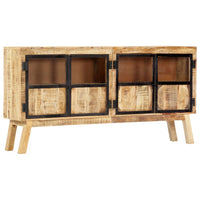 Thumbnail for Sideboard Braun und Schwarz 160×30×80 cm Raues Mango-Massivholz
