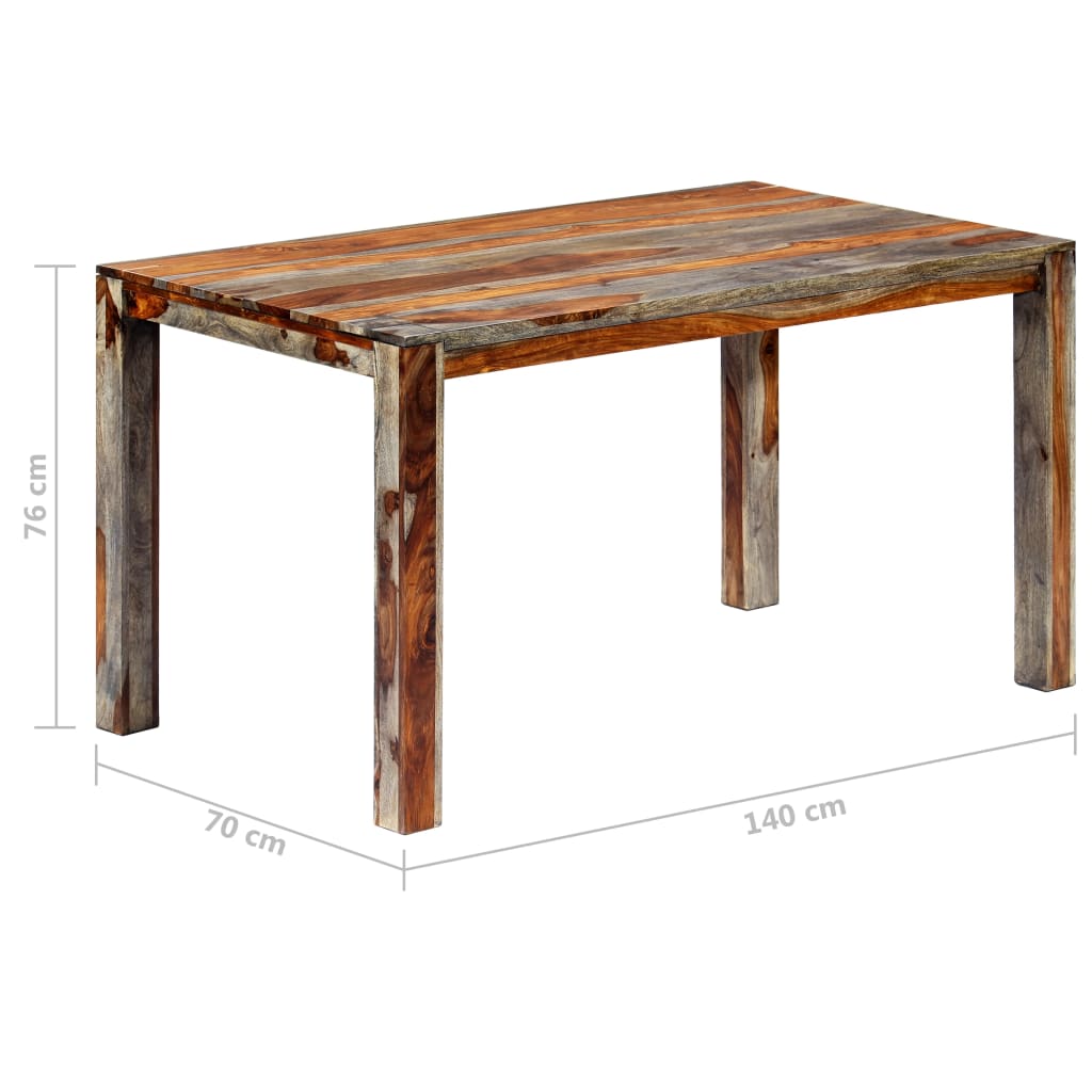 Esstisch Grau 140 x 70 x 76 cm Massivholz