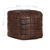Thumbnail for Pouf Dunkelbraun 40 x 40 x 40 cm Echtes Ziegenleder