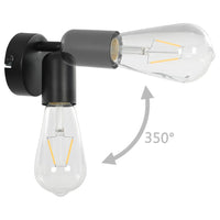 Thumbnail for Strahler 2 Stk. mit Glühlampen 2 W Schwarz E27