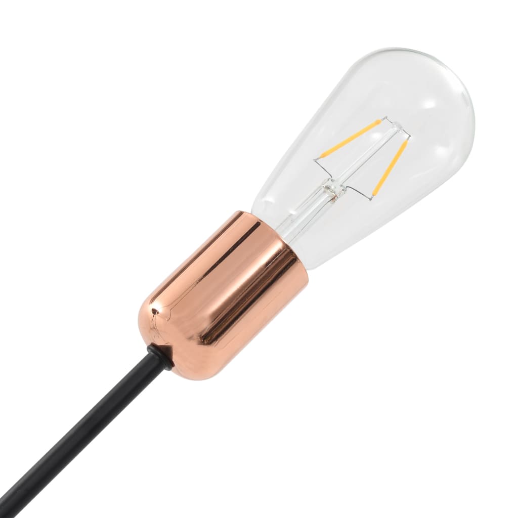 Deckenleuchte mit Glühlampen 2 W Schwarz und Kupfer E27