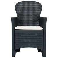 Thumbnail for 3-tlg. Bistro-Set Kunststoff Anthrazit Rattan-Optik
