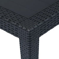 Thumbnail for 7-tlg. Garten-Essgruppe Kunststoff Anthrazit Rattan-Optik