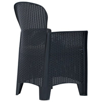 Thumbnail for 9-tlg. Garten-Essgruppe Kunststoff Anthrazit Rattan-Optik
