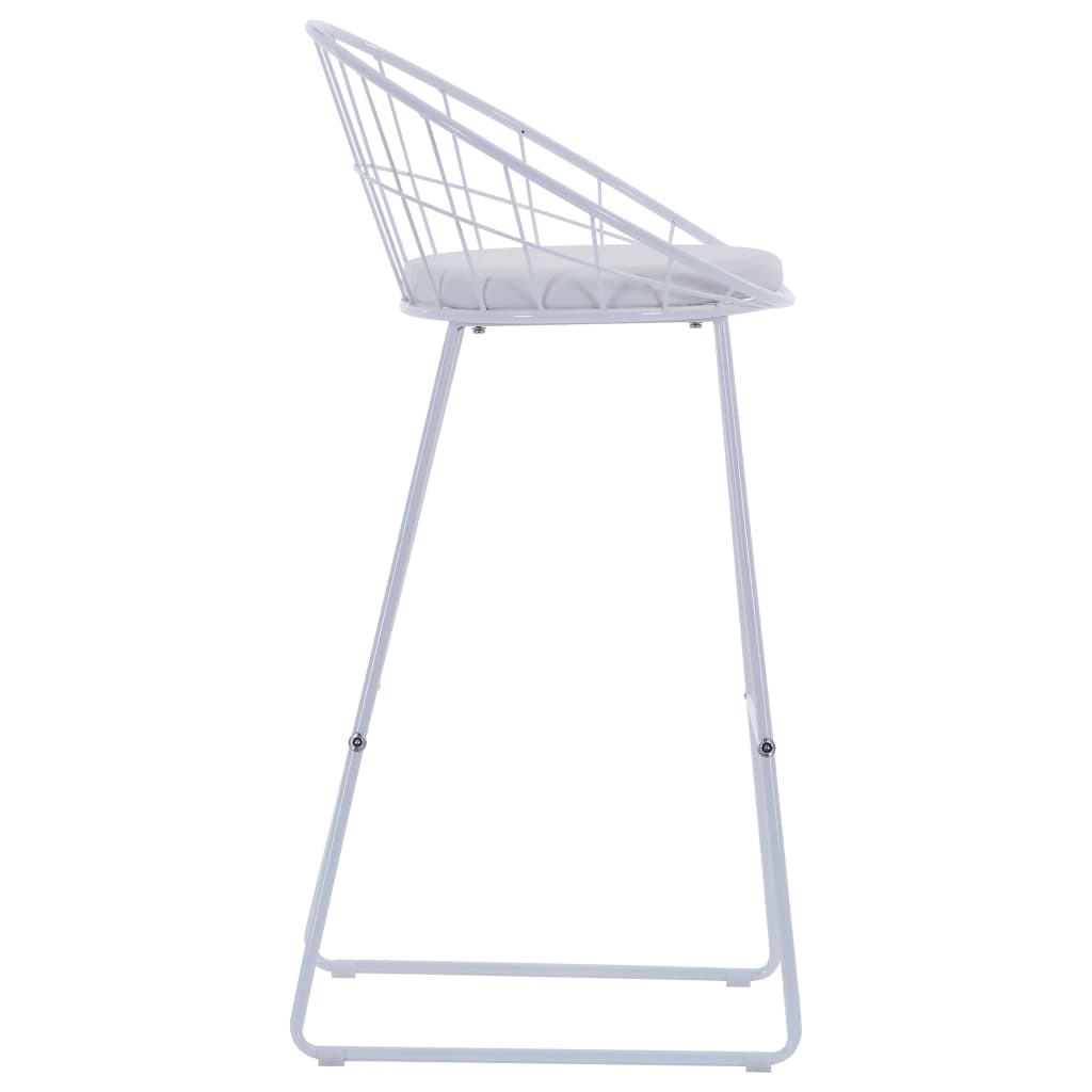 Barhocker 2 Stk. Weiß Kunstleder
