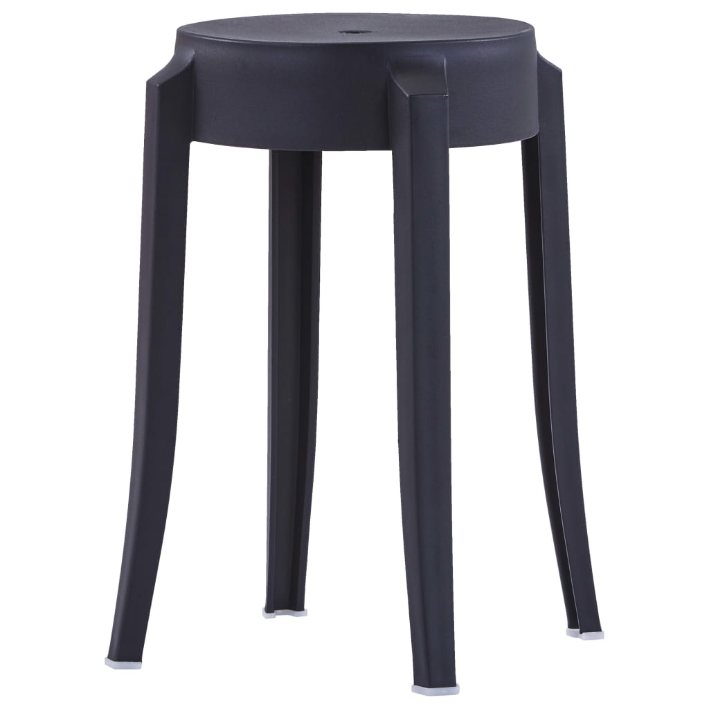 Stapelbare Hocker 4 Stk. Schwarz Kunststoff