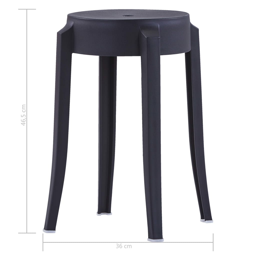 Stapelbare Hocker 4 Stk. Schwarz Kunststoff