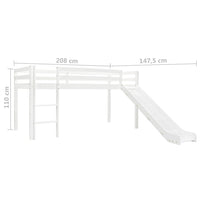 Thumbnail for Kinderhochbett-Rahmen mit Rutsche & Leiter Kiefernholz 97x208cm