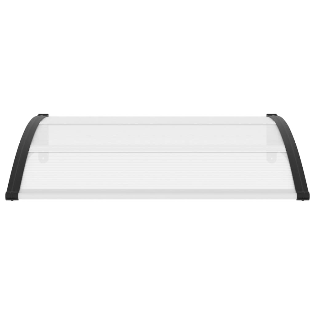 Türvordach Schwarz und Transparent 120×80 cm PC