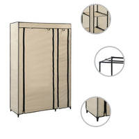 Thumbnail for Faltschrank Creme 110x45x175 cm Stoff