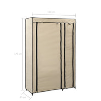 Thumbnail for Faltschrank Creme 110x45x175 cm Stoff
