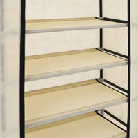 Thumbnail for Schuhschrank mit Abdeckung Cremeweiß 58 x 28 x 106 cm Stoff