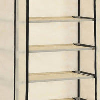 Thumbnail for Schuhschrank mit Abdeckung Cremeweiß 57 x 29 x 162 cm Stoff
