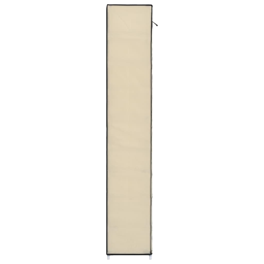 Schuhschrank mit Abdeckung Cremeweiß 57 x 29 x 162 cm Stoff