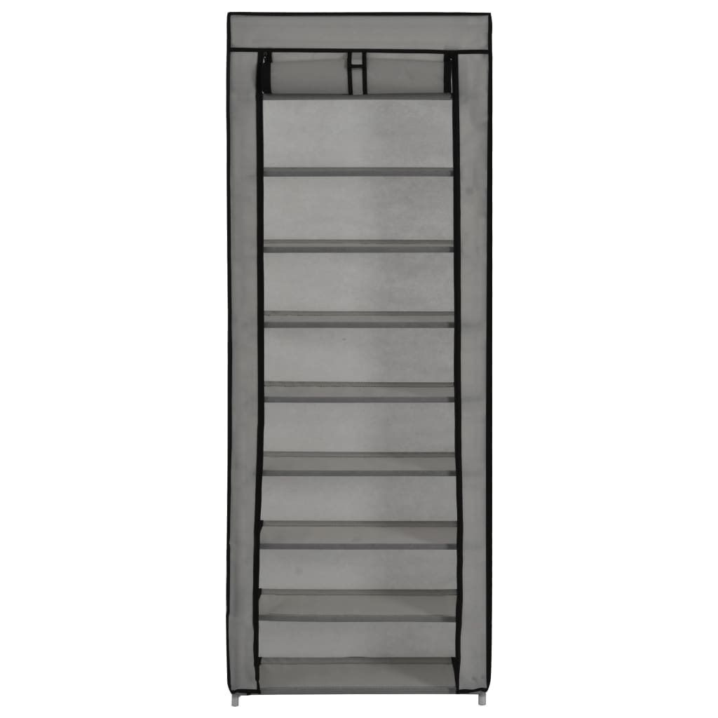 Schuhschrank mit Abdeckung Grau 57 x 29 x 162 cm Stoff