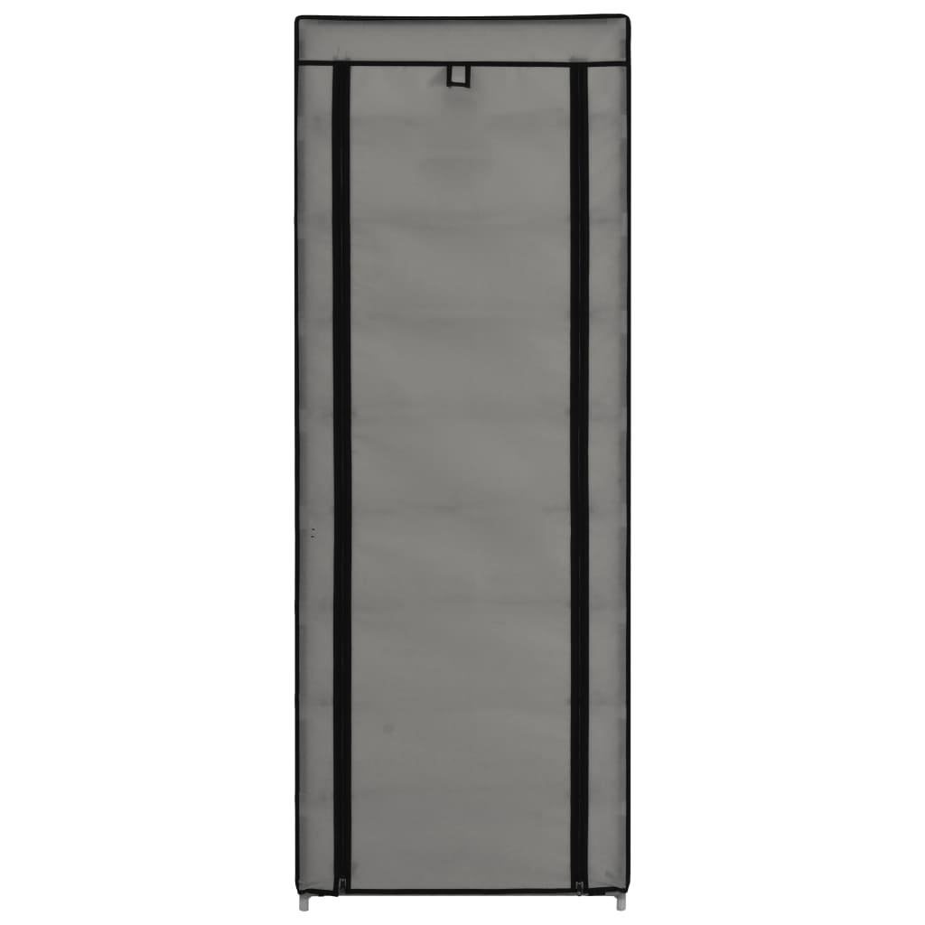 Schuhschrank mit Abdeckung Grau 57 x 29 x 162 cm Stoff