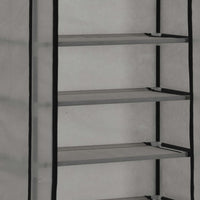 Thumbnail for Schuhschrank mit Abdeckung Grau 57 x 29 x 162 cm Stoff