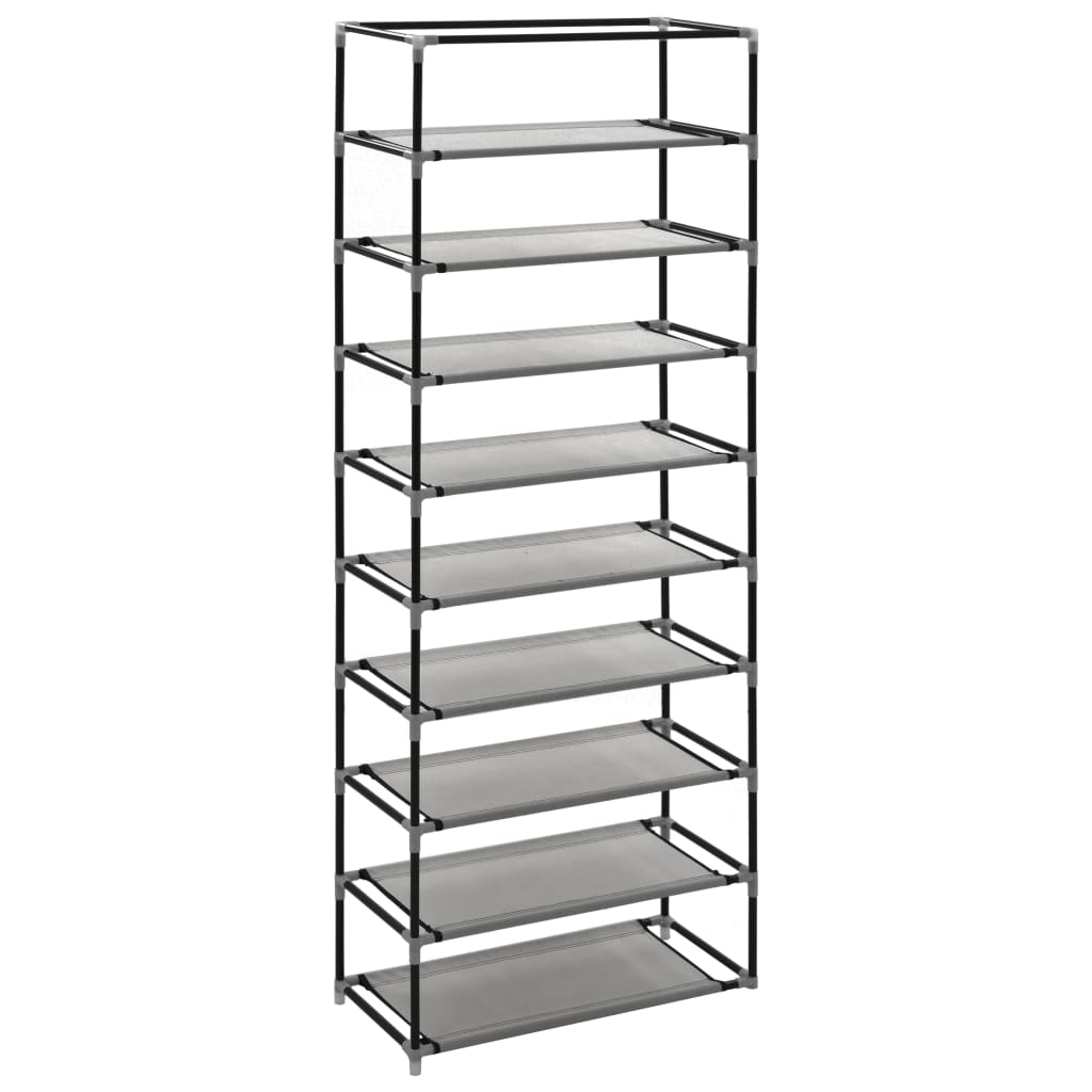 Schuhschrank mit Abdeckung Grau 57 x 29 x 162 cm Stoff