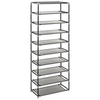Thumbnail for Schuhschrank mit Abdeckung Grau 57 x 29 x 162 cm Stoff