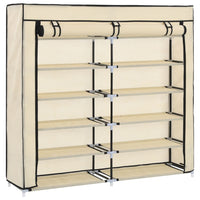 Thumbnail for Schuhschrank mit Abdeckung Cremeweiß 115 x 28 x 110 cm Stoff