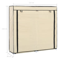 Thumbnail for Schuhschrank mit Abdeckung Cremeweiß 115 x 28 x 110 cm Stoff