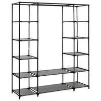 Thumbnail for Stoffschrank mit Fächern Kleiderstangen Grau 150x45x176cm