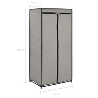 Thumbnail for Kleiderschränke 2 Stk. Grau 75×50×160 cm