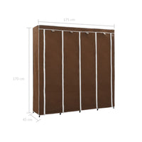 Thumbnail for Kleiderschrank mit 4 Fächern Braun 175 x 45 x 170 cm