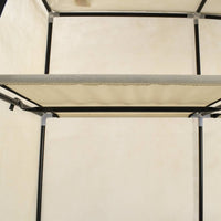 Thumbnail for Kleiderschrank mit Fächern und Stangen Creme 150x45x175cm Stoff
