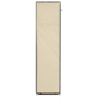 Thumbnail for Kleiderschrank mit Fächern und Stangen Creme 150x45x175cm Stoff