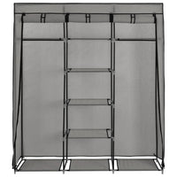 Thumbnail for Kleiderschrank mit Fächern und Stangen Grau 150x45x175cm Stoff