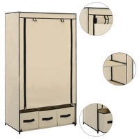 Thumbnail for Kleiderschrank Creme 87 x 49 x 159 cm Stoff