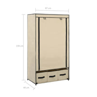 Thumbnail for Kleiderschrank Creme 87 x 49 x 159 cm Stoff