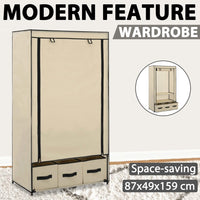 Thumbnail for Kleiderschrank Creme 87 x 49 x 159 cm Stoff