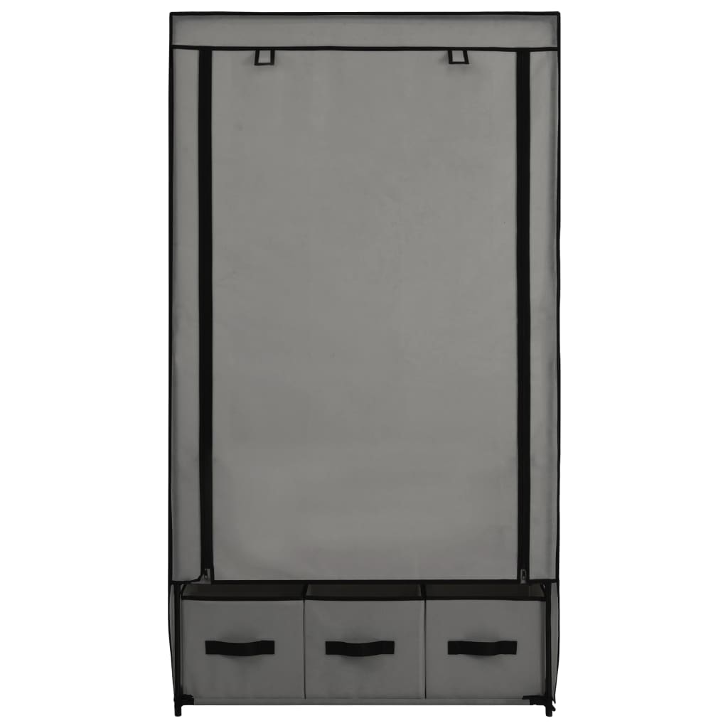 Kleiderschrank Grau 87 x 49 x 159 cm Stoff