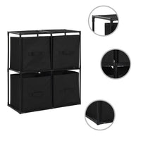 Thumbnail for Lagerschrank mit 4 Stoffkörben Schwarz 63×30×71 cm Stahl