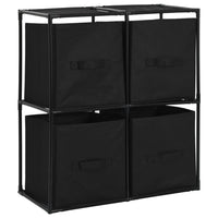 Thumbnail for Lagerschrank mit 4 Stoffkörben Schwarz 63×30×71 cm Stahl