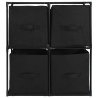 Thumbnail for Lagerschrank mit 4 Stoffkörben Schwarz 63×30×71 cm Stahl