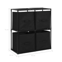 Thumbnail for Lagerschrank mit 4 Stoffkörben Schwarz 63×30×71 cm Stahl