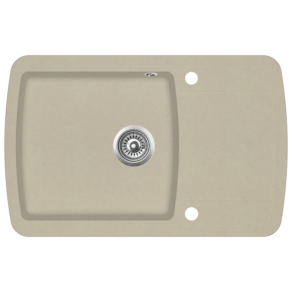 Granitspüle Einzelbecken Beige