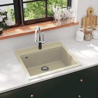 Thumbnail for Granitspüle Einzelbecken Beige