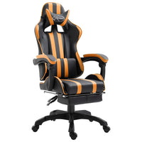 Thumbnail for Gaming-Stuhl mit Fußstütze Orange Kunstleder