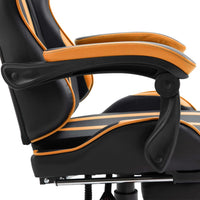 Thumbnail for Gaming-Stuhl mit Fußstütze Orange Kunstleder