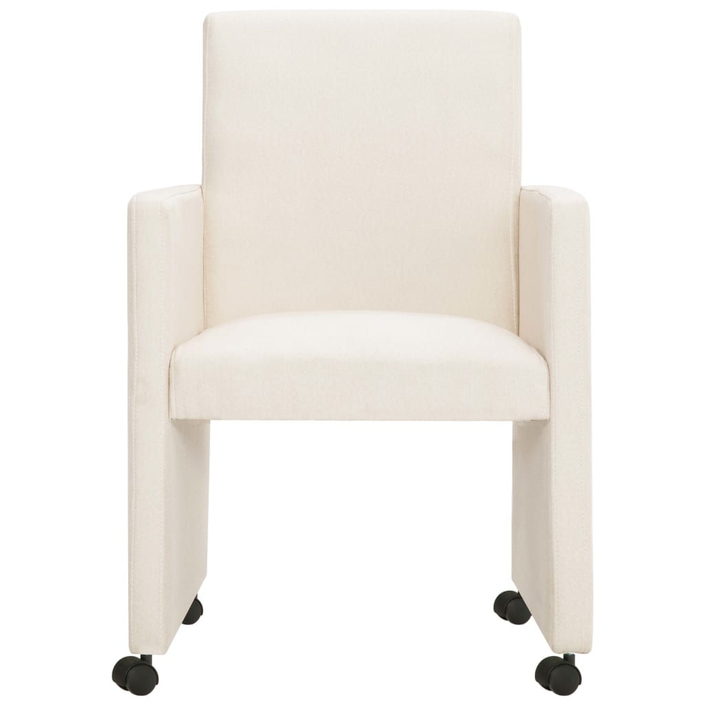 Esszimmerstühle 2 Stk. Creme Stoff