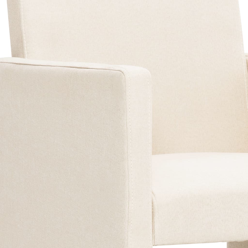 Esszimmerstühle 2 Stk. Creme Stoff