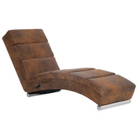 Thumbnail for Massage Chaiselongue Braun Wildleder-Optik