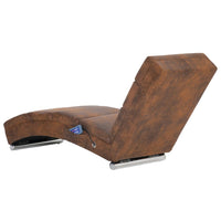 Thumbnail for Massage Chaiselongue Braun Wildleder-Optik