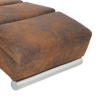 Thumbnail for Massage Chaiselongue Braun Wildleder-Optik